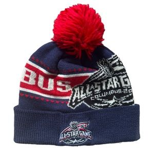 REEBOK 2015 NHL ALL STAR GAME IN COLUMBUS RARE COLLECTORS POM BEANIE